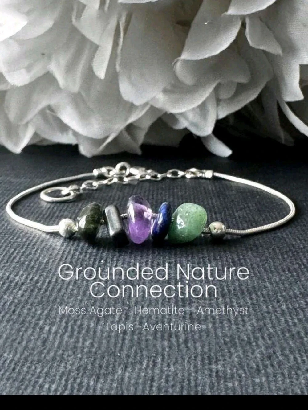 Natural Stone Jewelry Bracelet And Necklace Set, Helps Relieve Depression